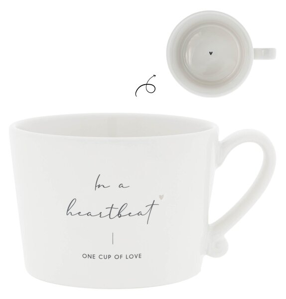 Hrnek In a Heart Beat 240 ml, bílý – Bastion Collections