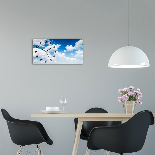 Skleněné hodiny na stěnu Mraky na nebi pl_zsp_60x30_f_90765953