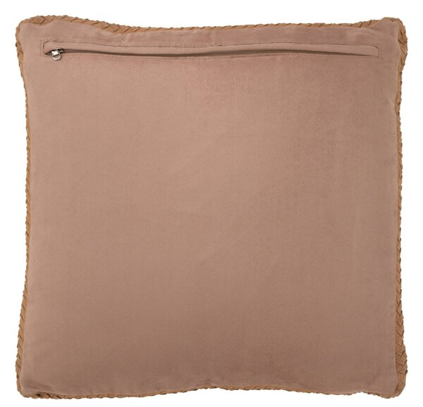 Stylový hnědý kožený polštář - 45*7*45cm - J-Line by Jolipa
