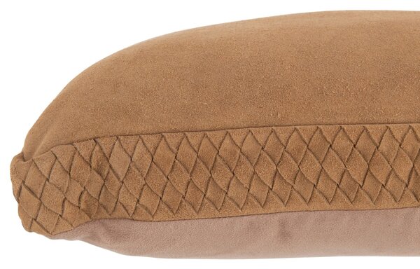 Stylový hnědý kožený polštář - 45*7*45cm - J-Line by Jolipa