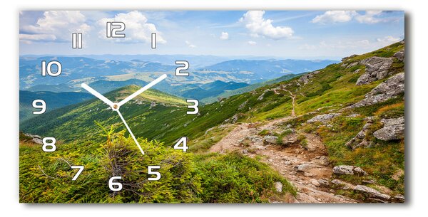 Skleněné hodiny na stěnu Zelené kopce pl_zsp_60x30_f_91008268
