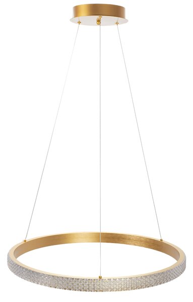 Toolight Toolight, LED křišťálové závěsné svítidlo 60x60 cm APP1203-CP, zlatá, OSW-04592