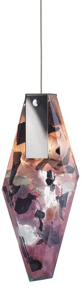Bomma Luxusní závěsné svítidlo Fragments bez baldachýnu, large Povrch Montury: Antracit, Barva skla: Flamingo mint