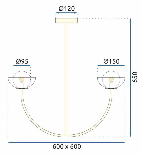 Toolight Toolight, stropní svítidlo 4xG9 APP1200-CP, zlatá-bílá, OSW-04590