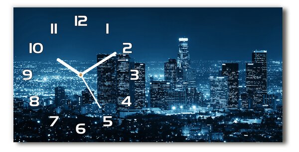 Skleněné hodiny na stěnu Los Angeles noc pl_zsp_60x30_f_91736536