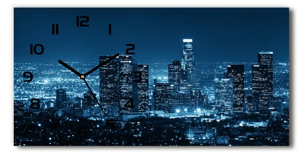Skleněné hodiny na stěnu Los Angeles noc pl_zsp_60x30_f_91736536