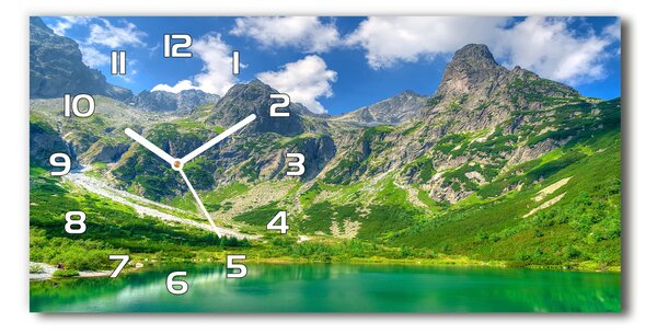 Skleněné hodiny na stěnu Jezero v horách pl_zsp_60x30_f_92038877