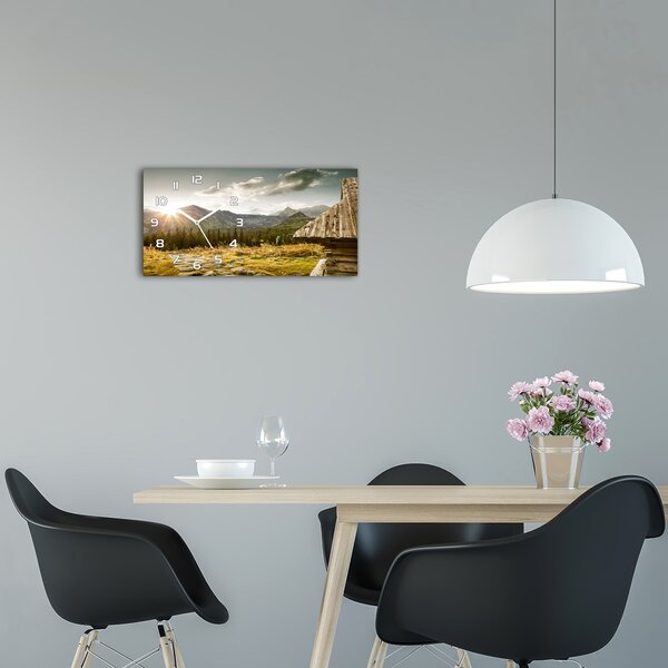 Skleněné hodiny na stěnu tiché Dům v horách pl_zsp_60x30_f_93028328