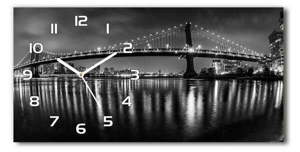 Skleněné hodiny na stěnu tiché Manhattan noc pl_zsp_60x30_f_93003860