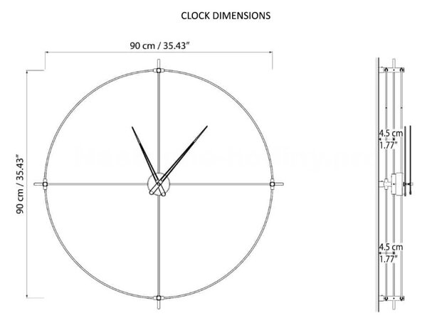 Mclocks Designové nástěnné hodiny TM906 Timeless rose gold-black 90cm