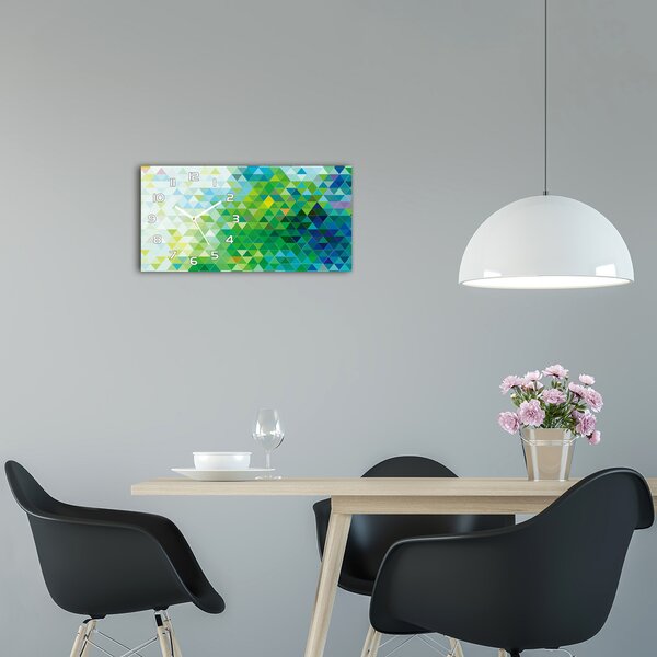 Skleněné hodiny na stěnu Abstrakce trojúhelníky pl_zsp_60x30_f_93369546