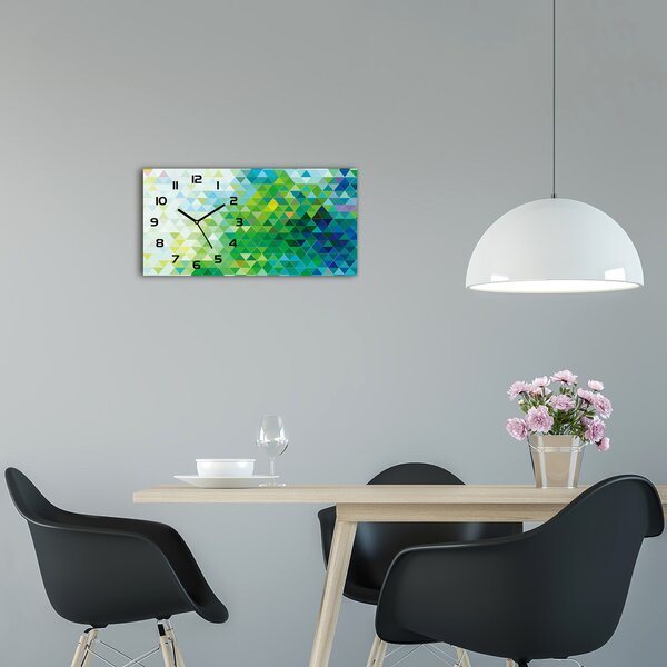 Skleněné hodiny na stěnu Abstrakce trojúhelníky pl_zsp_60x30_f_93369546