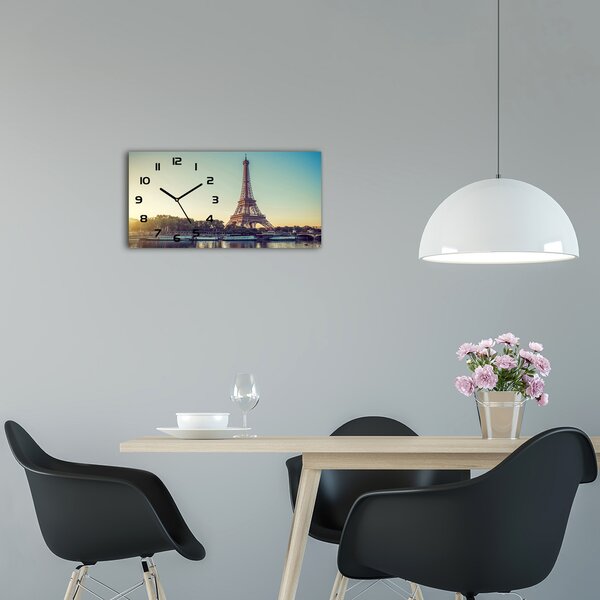 Skleněné hodiny na stěnu Eiffelova věž Paříž pl_zsp_60x30_f_94387968