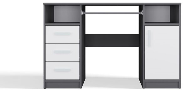 TP Living Psací stůl DELTA 120 cm antracitový/bílý