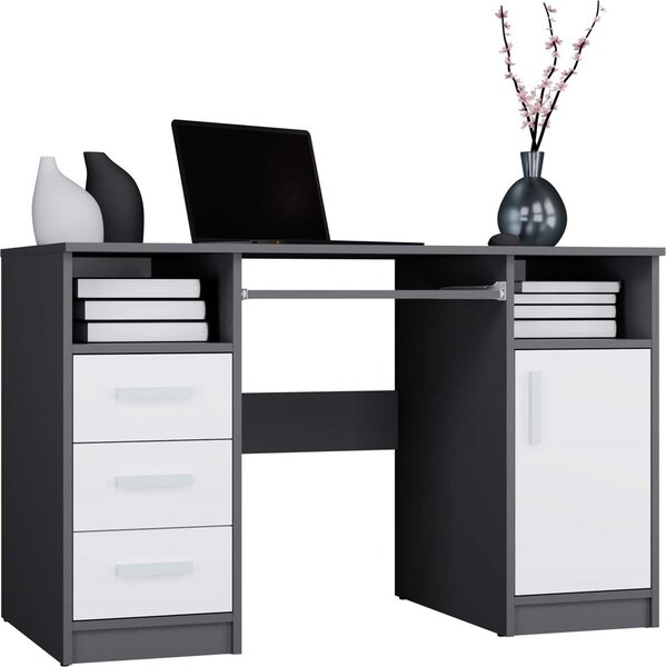 TP Living Psací stůl DELTA 120 cm antracitový/bílý