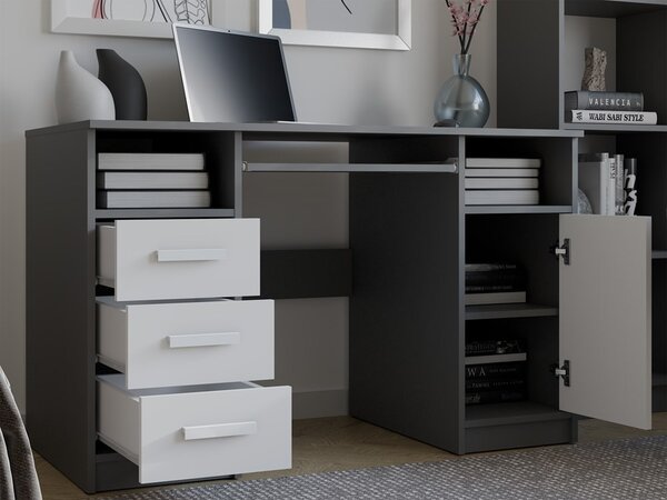 TP Living Psací stůl DELTA 120 cm antracitový/bílý