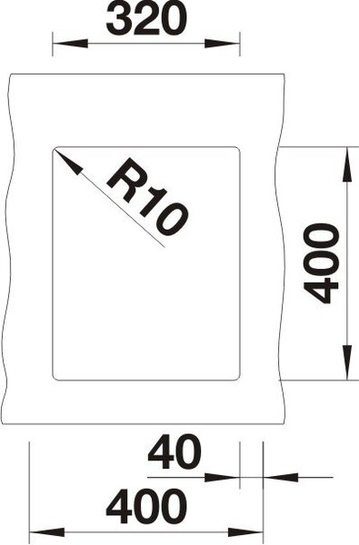 Blanco Subline 320-U, silgranitový dřez pod pracovní desku 350x460x190 mm, 1-komorový, šedá vulkán, BLA-527343