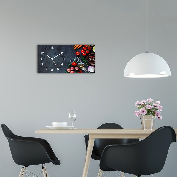 Moderní skleněné hodiny na stěnu Složení pl_zsp_60x30_f_95665511