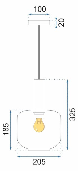 Toolight Rea, Skleněné závěsné stropní svítidlo APP462-1CP Green, OSW-00592