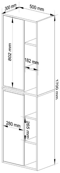 Ak furniture Závěsná koupelnová skříňka VAMI 50 cm dub artisan/šedý grafit