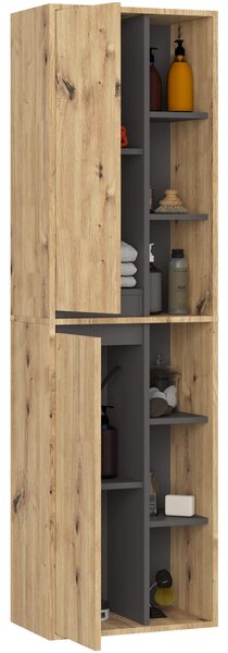 Ak furniture Závěsná koupelnová skříňka VAMI 50 cm dub artisan/šedý grafit