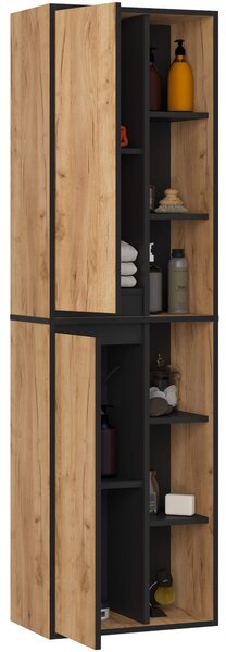 Ak furniture Závěsná koupelnová skříňka VAMI 50 cm dub craft/černá