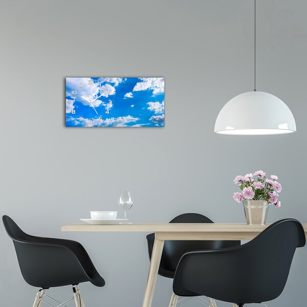 Skleněné hodiny na stěnu Mraky na nebi pl_zsp_60x30_f_97609006