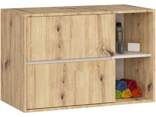 Ak furniture Závěsná skříňka pod umyvadlo VAMI 90 cm dub artisan/kašmírová
