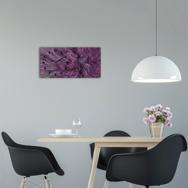 Skleněné hodiny na stěnu tiché Růžový kožich pl_zsp_60x30_f_97730834