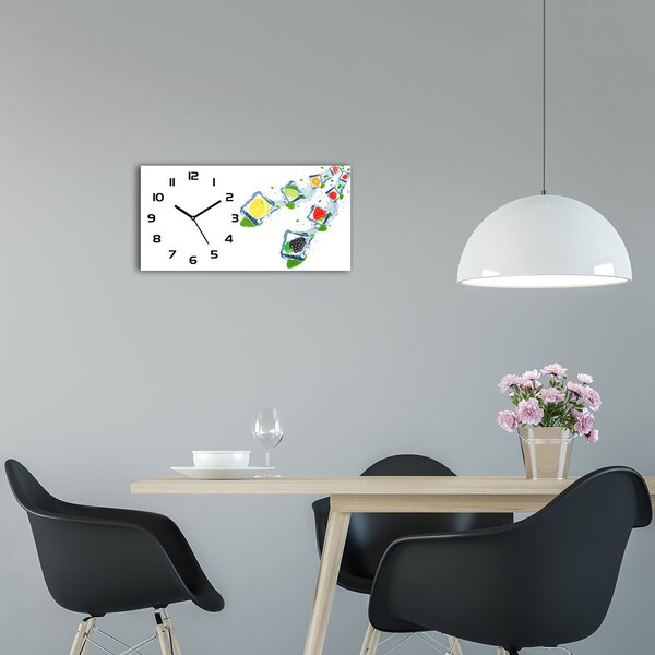 Skleněné hodiny na stěnu Ovoce v kostkách pl_zsp_60x30_f_97865731