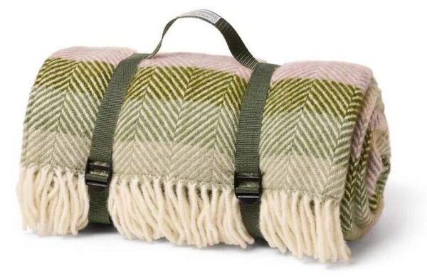 Pikniková vlněná deka Polo Botanical Stripe, 183x150 cm Tweedmill
