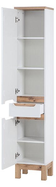 Koupelnová sestava BALI WHITE 60cm s vysokou skříňkou, zrcadlem a umyvadlem