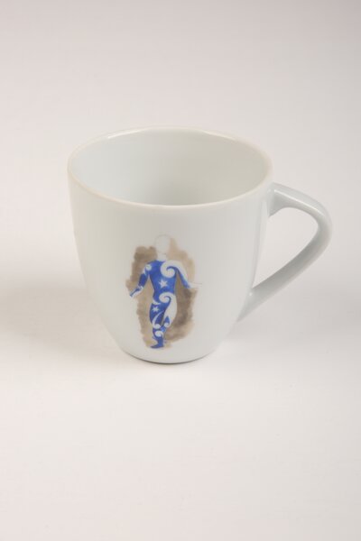 Karlovarský porcelán Šálek Picasso "modrý" na doppio bez podšálku 160 ml