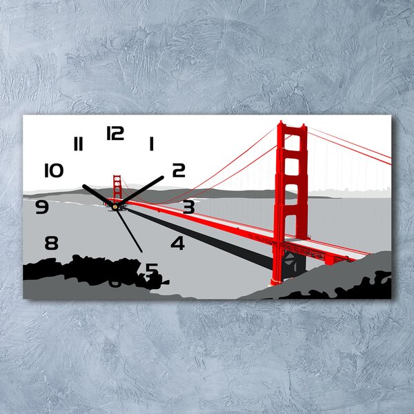 Skleněné hodiny na stěnu Most San Francisco pl_zsp_60x30_f_98448753
