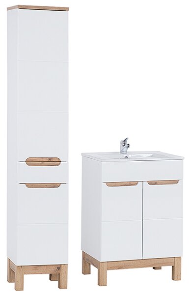 Koupelnová sestava BALI WHITE 60cm s vysokou skříňkou a umyvadlem