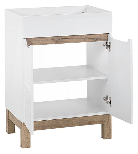 Koupelnová sestava BALI WHITE 60cm s vysokou skříňkou, zrcadlem a umyvadlem