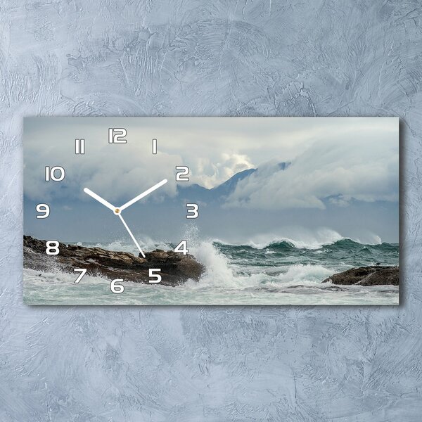 Skleněné hodiny na stěnu Rozbouřené moře pl_zsp_60x30_f_99410973