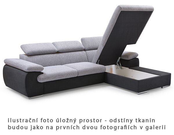 Sedací souprava COOL | 281x191 cm | rozkládací + úložný prostor | PRAVÁ | lounge 21 tmavě šedá