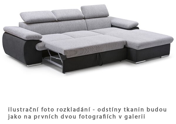 Sedací souprava COOL | 281x191 cm | rozkládací + úložný prostor | PRAVÁ | lounge 21 tmavě šedá
