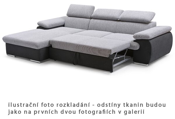 Sedací souprava COOL | 191x281 cm | rozkládací + úložný prostor | LEVÁ | lounge 21 tmavě šedá