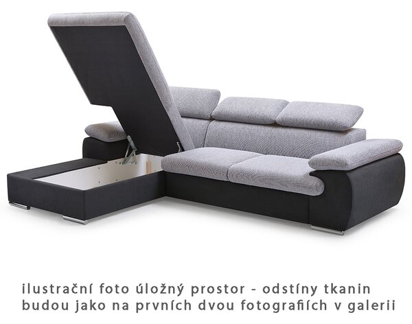 Sedací souprava COOL | 191x281 cm | rozkládací + úložný prostor | LEVÁ | lounge 21 tmavě šedá