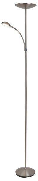 Rabalux 7006 LED stojací lampa s čtecí lampičkou Vlasta 18W+5W | 1800lm | 3000K - chrom