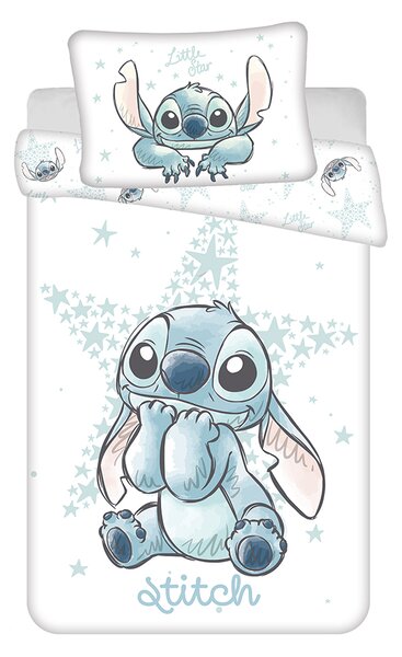 Jerry Fabrics Povlečení do postýlky LILO AND STITCH - white star
