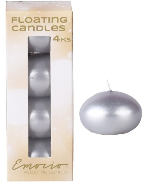 Emocio Plovoucí 4ks Metal stříbrné v krabičce