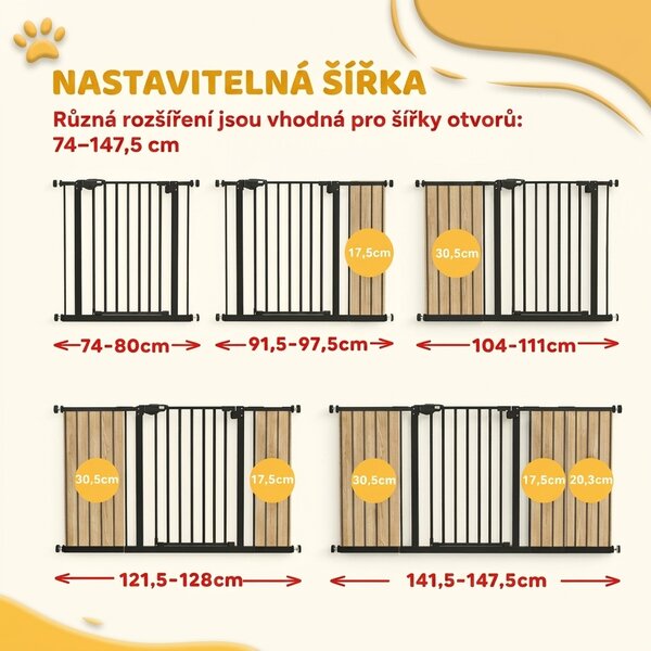 Zábrana na schody/dveře, kovová, černá D06-096