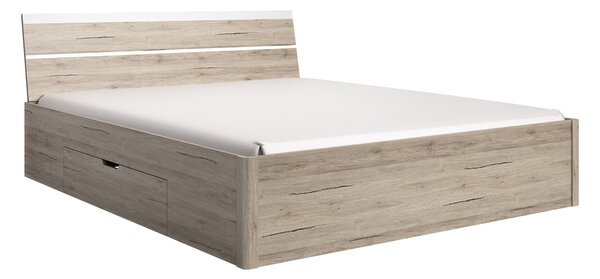 Manželská postel 180 cm Benson Typ 52 (san remo světlý + bílá). 602033