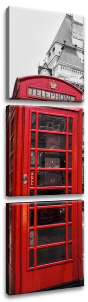 Obraz na plátně Telefonní budka v Londýně UK - 3 dílný Rozměry: 30 x 90 cm