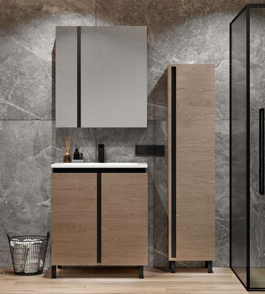 Lavedo Black Wood 60 koupelnová skříňka s umyvadlem