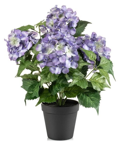 Umělá květina Hortenzie modrá v květináči, 38cm