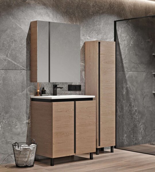 Lavedo Black Wood 60 koupelnová skříňka s umyvadlem